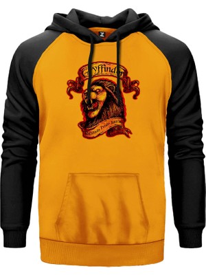 Harry Potter Gryffindor Official Sarı Renk Reglan Kol Kapşonlu Sweatshirt