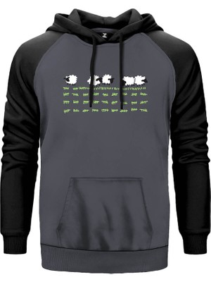 Sleeping Sheep Gri Renk Reglan Kol Kapşonlu Sweatshirt