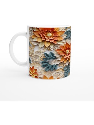 Wisdom Rain Kağıt Katmanlı Şakayık Desenli Kupa Bardak