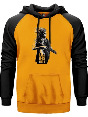 The Last Of Us 2 Ellie Siluet Sarı Renk Reglan Kol Kapşonlu Sweatshirt