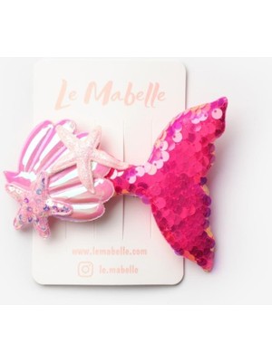 Fuşya  Pullu Deniz Kızı Kız Çocuk Klips Toka