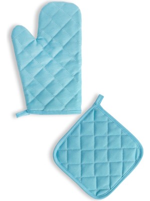 Yanmaz Fırın Eldiveni ve Fırın Tutacağı (1 Eldiven 1 Tutacak)