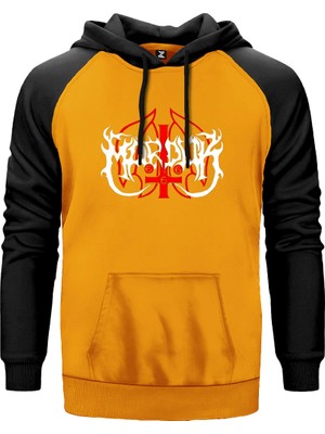 Marduk Logo Sarı Renk Reglan Kol Kapşonlu Sweatshirt