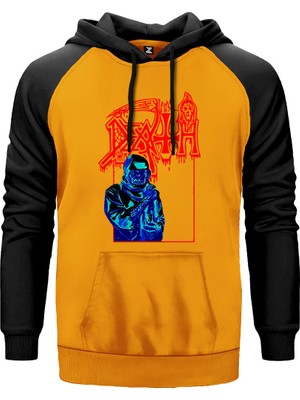 Death Lepros Sarı Renk Reglan Kol Kapşonlu Sweatshirt