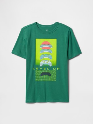 Gap Erkek Çocuk Yeşil Grafikli T-Shirt
