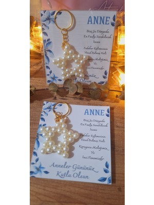 Sevgiliatolyemm Mutluluk Getirmesi Dileğiyle 10 Adet  Anneler Günü Hediyelik Anahtarlık