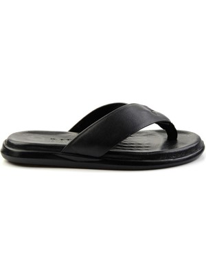 Bambi Siyah Leather Erkek Terlik E04557241943