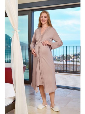 Cossy By Aqua Kadın Vizon Sabahlık A25514