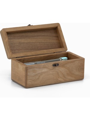 Kapaklı Ahşap Hediye ve Aksesuar Kutusu - Ceviz | Woodsaka