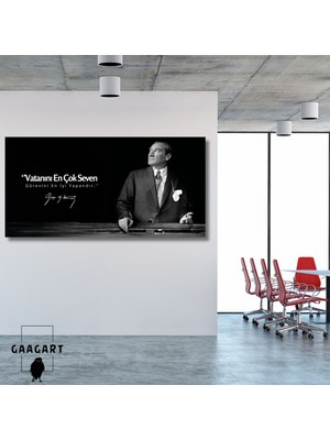 Panoramik Kanvas Makam Panosu Atatürk ‘’vatanını En Çok Seven Görevini En Iyi Yapandır.’’