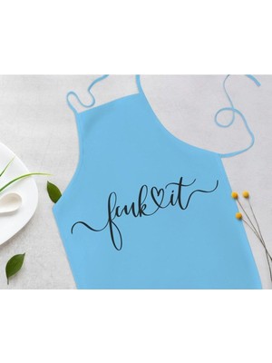 Mediterian Renkli Mavi Mutfak Önlüğü, Şık ve Rahat Aşçı Giyimi, Pamuk Viskon Polyester