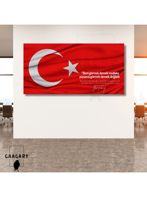 Panoramik Kanvas Makam Panosu Türk Bayrağı Atatürk Beni Görmek Demek Mutlaka Yüzümü Görmek Demek Değildir.
