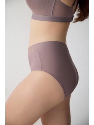 Geniş Kenarlı Yüksek Bel Tül Kadın Hipster Külot