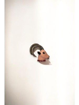 Metal Koç Figürlü Broş