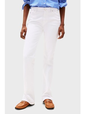 Tommy Hilfiger Streç Pamuklu Bootcut Yüksek Bel Düz Paça Jeans Bayan Kot Pantolon WW0WW44362 Ycf