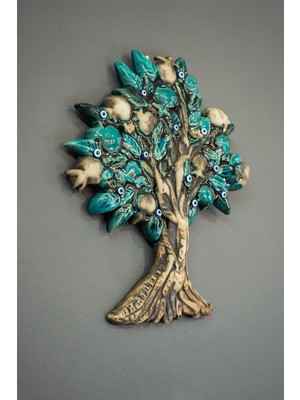 El Yapımı Narlı Hayat Ağacı Seramik Duvar Süsleri Nazar Boncuklu Hediyelik Duvar Dekorasyon Ürünler