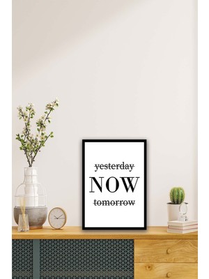 Now Yazısı (Siyah Çerçeve Görünümlü) Uv Baskı Mdf Tablo Seti
