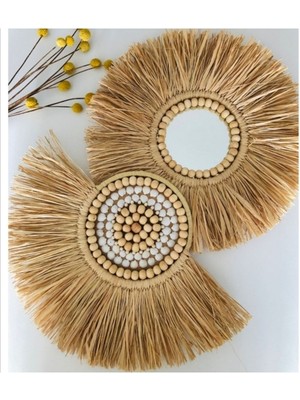 Rafya Boncuklu 2 Li Set Duvar Aksesuar Süsü