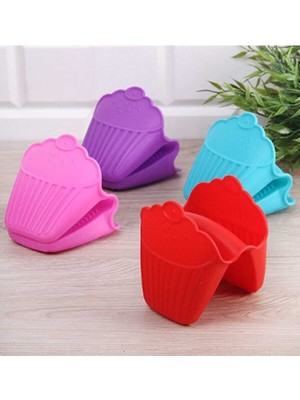 Mediterian Renkli 4'lü Silikon Cupcake Kalıp Seti, Pratik ve Dayanıklı Mutfak Aksesuarı