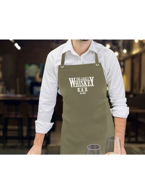 Mediterian Kişiye Özel Haki Yeşil Mutfak Önlüğü 77x150 cm Renkli, Şık ve Kullanışlı