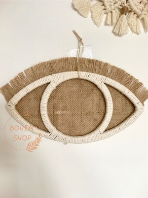 El Yapımı Hasır Rafya Bohem Etnik Hasır Göz Duvar Dekoru Süsü Bohemshop.com