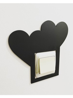 Ahşap Priz Süsü Kalp Figürlü