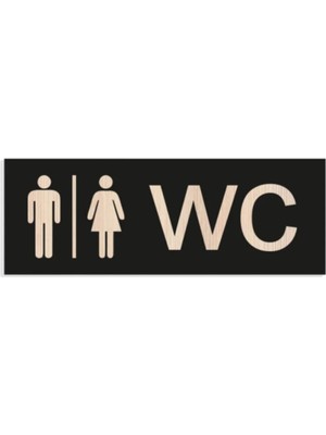 Dekoratif Wc Yönlendirme Yazısı Ahşap