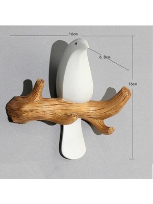 Dekoratif Tekli Kuş Modern Duvar Askılık Dekoru Dal Üstünde Kuş Duvar Dekoru