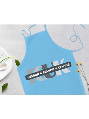 Mediterian Mavi Renkli Mutfak Önlüğü, Pamuk Viskon Polyester, Şık ve Renkli Tasarım