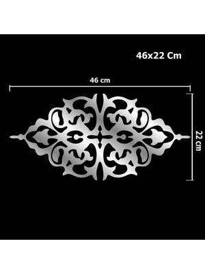 Dekoratif Yapışkanlı Mobilya Dolap Süsü Dekor Bordür 46 x 22 cm Orta Aynalı Pleksi 4 Adet