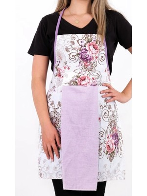 Mediterian Çok Renkli Pamuklu Hediye Seti, Günlük Havlulu Önlük, 55x75 cm, Şık ve Kullanışlı