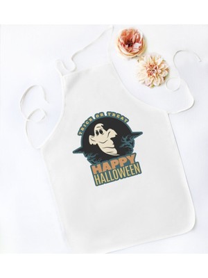 Mediterian Renkli Halloween temalı şık ve kullanışlı mutfak önlüğü, pamuk viskon malzeme