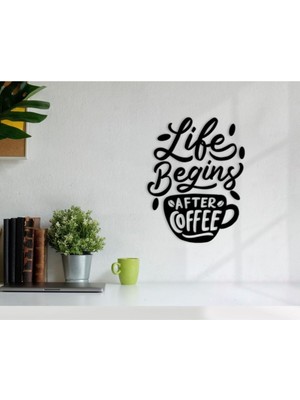 Hayat Kahveden Sonra Başlar Ahşap Duvar Yazısı-1