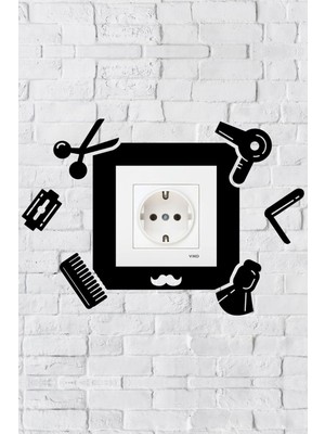 Berber Temalı Dekoratif Priz Çerçevesi (Iç Ölçü 8,4x8,4 Cm) Dekoratif Priz - Anahtar Çerçevesi