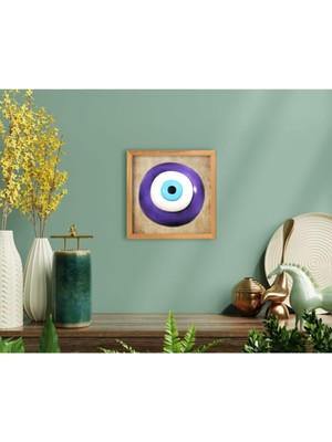 Home Nazar Boncuğu El Yapımı Ahşap Çerçeveli Tablo