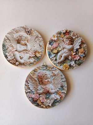 Melek Temalı 3 Lü Duvar Süsü