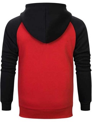 Childrens Ninjalar Kırmızı Renk Reglan Kol Kapşonlu Sweatshirt