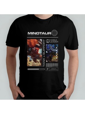Pixxa Mobile Legends Minotaur Unisex %100 Pamuklu Bisiklet Yaka T-Shirt