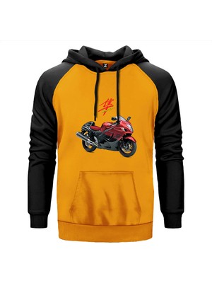 Suzuki Hayabusa Gsx-R 1300 Sarı Renk Reglan Kol Kapşonlu Sweatshirt