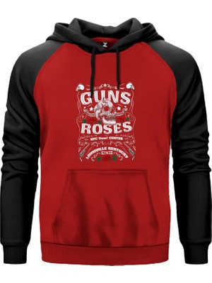 Guns N Roses Louisulle Kentucky Kırmızı Renk Reglan Kol Kapşonlu Sweatshirt