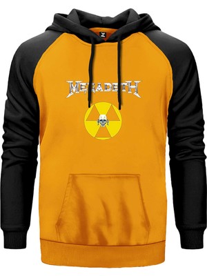 Megadeth Nuclear Radioactive Sarı Renk Reglan Kol Kapşonlu Sweatshirt