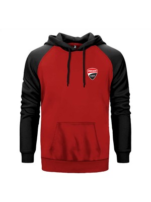 Ducati Corse Logo Kırmızı Renk Reglan Kol Kapşonlu Sweatshirt