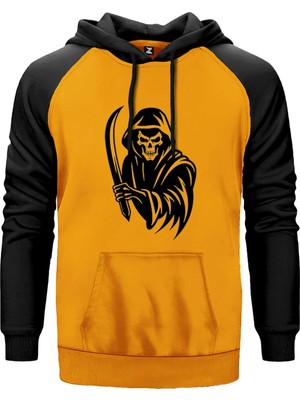 Sarım Reaper Sword Sarı Renk Reglan Kol Kapşonlu Sweatshirt