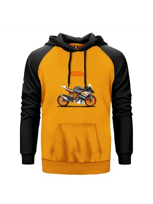 Ktm Rc 390 Sarı Renk Reglan Kol Kapşonlu Sweatshirt