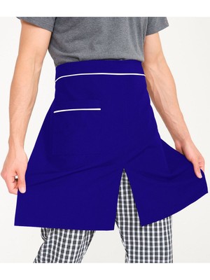 Mediterian Mavi Yırtmaçlı Yarım Önlük, Rahat ve Şık, 100x100, Pamuk Polyester