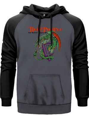 Deep Purple The Battle Rages Gri Renk Reglan Kol Kapşonlu Sweatshirt