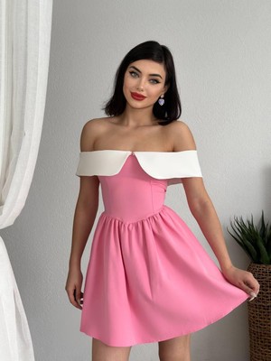 Janes Nalia Beyaz Yakalı Elbise