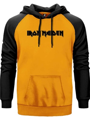 Iron Maiden Black Text Sarı Renk Reglan Kol Kapşonlu Sweatshirt