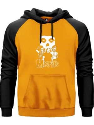 Misfits Grup Logo Sarı Renk Reglan Kol Kapşonlu Sweatshirt