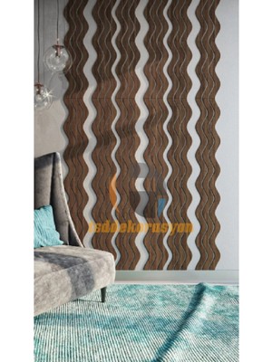 Tsd Dekorasyon Ahşap Şerit Duvar Panelleri Dalgalı